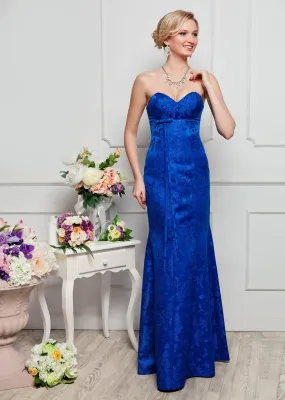 ---Mermaid style wedding and ceremony dress, made of lace with satin lining, features a waist strap with bow--