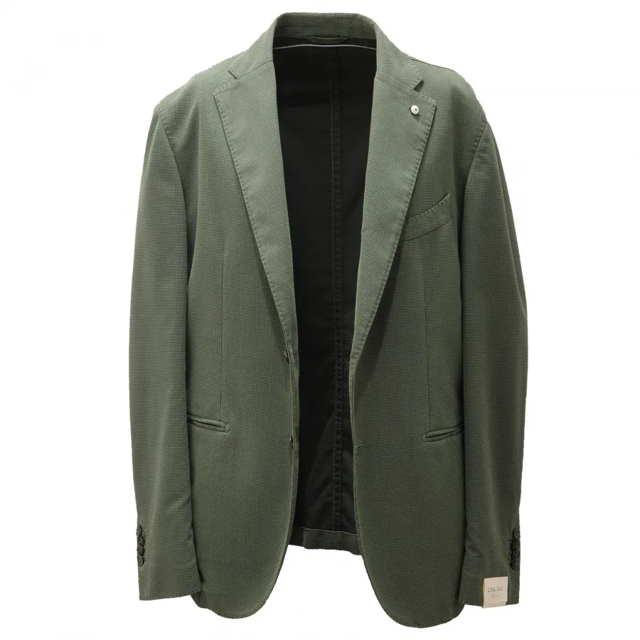 6518AD giacca uomo L.B.M. 1911 green/black micro pattern cotton jacket man