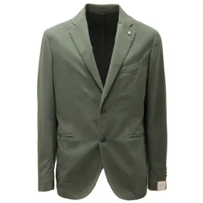 6518AD giacca uomo L.B.M. 1911 green/black micro pattern cotton jacket man