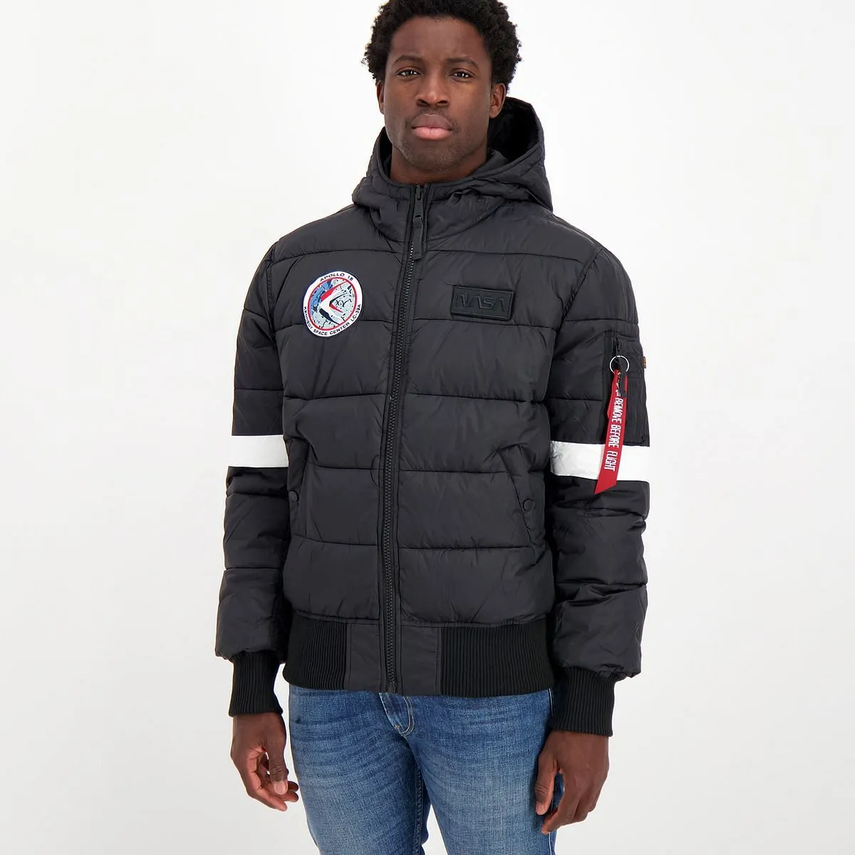      ALPHA INDUSTRIES PIUMINO CON CAPPUCCIO PUFFER NASA  