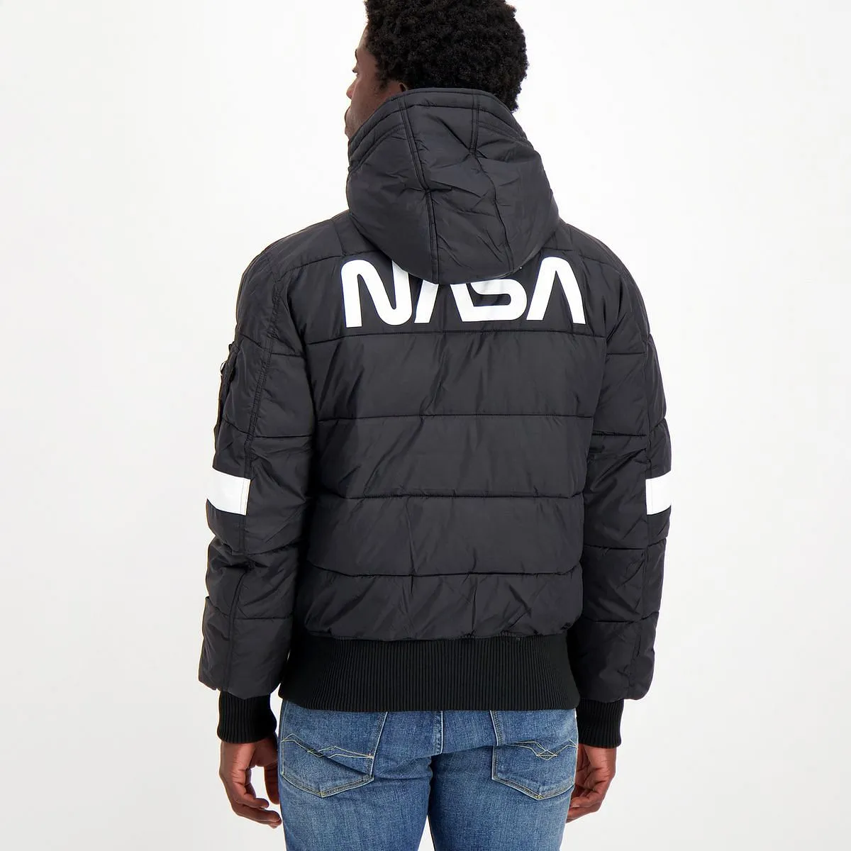      ALPHA INDUSTRIES PIUMINO CON CAPPUCCIO PUFFER NASA  