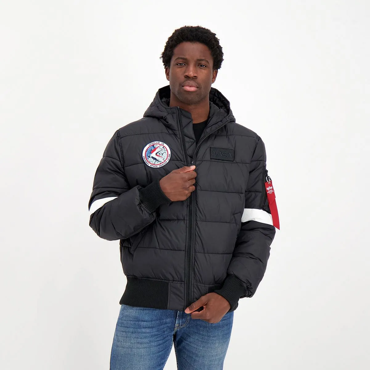      ALPHA INDUSTRIES PIUMINO CON CAPPUCCIO PUFFER NASA  