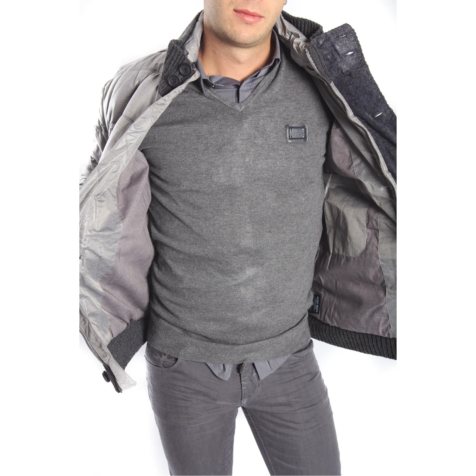 ANTONY MORATO Piumino con zip GRIGIO PERLA MMCO00182 FALL/WINTER 14-15