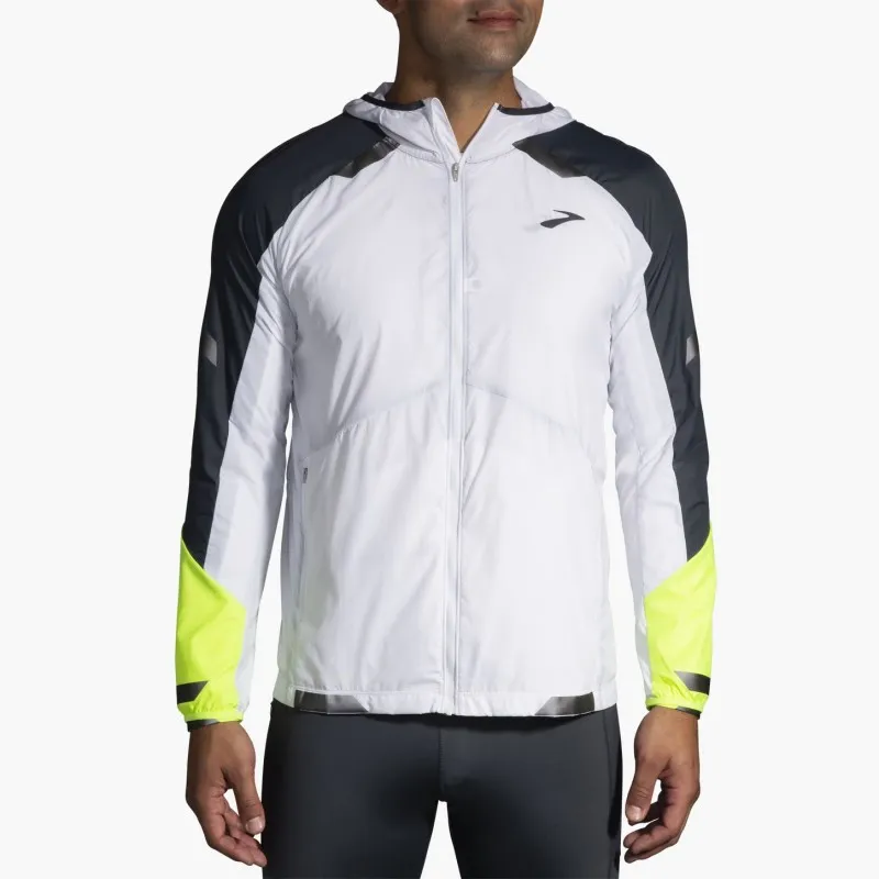 BROOKS Run Visible Convertible Jacket UOMO White/Asphalt/Nightlife