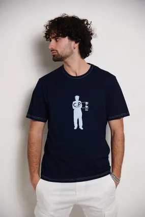 C.P. COMPANY T-Shirt Blu Indaco BRITISH SAILOR