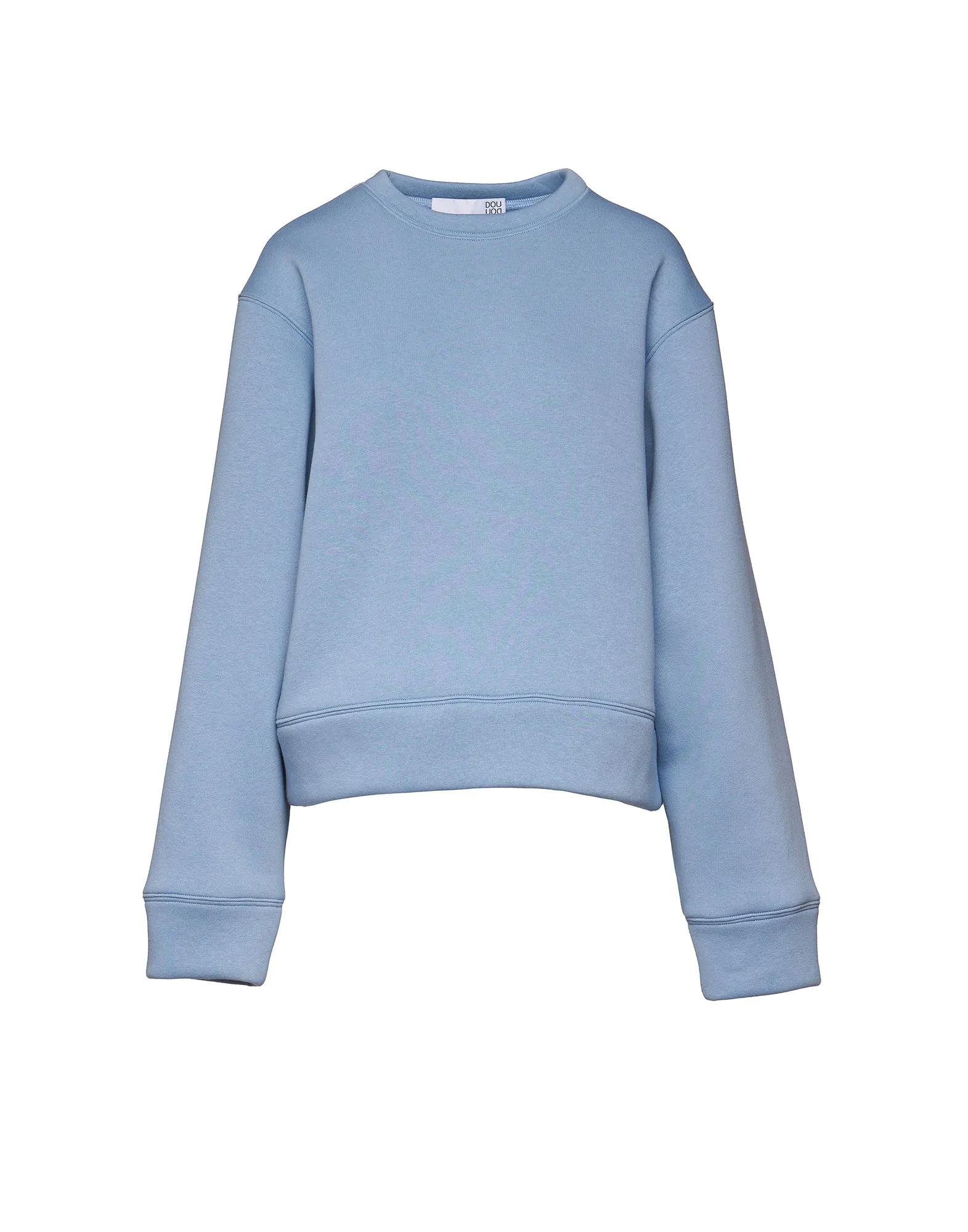 DOUUOD Felpa Girocollo Boxy Fit in Felpa Soft Azzurra