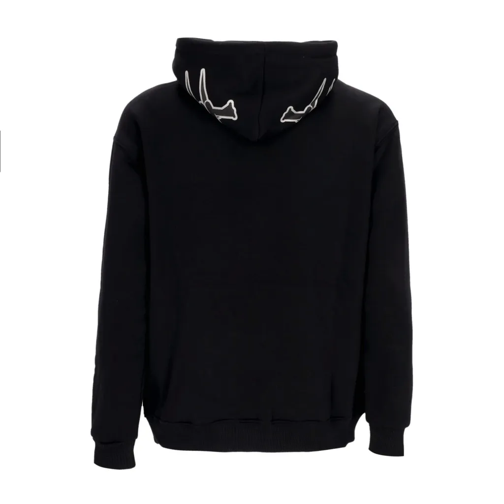 felpa cappuccio uomo crown hoodie BLACK