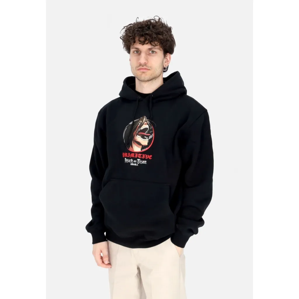 felpa cappuccio uomo future memory hoodie x attack on titan BLACK