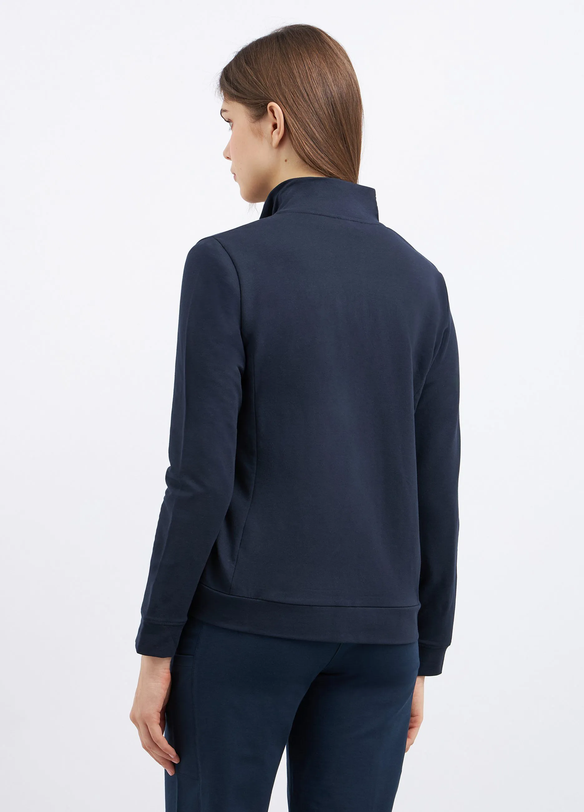 Felpa full zip in cotone strerch donna