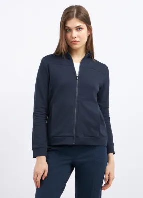 Felpa full zip in cotone strerch donna