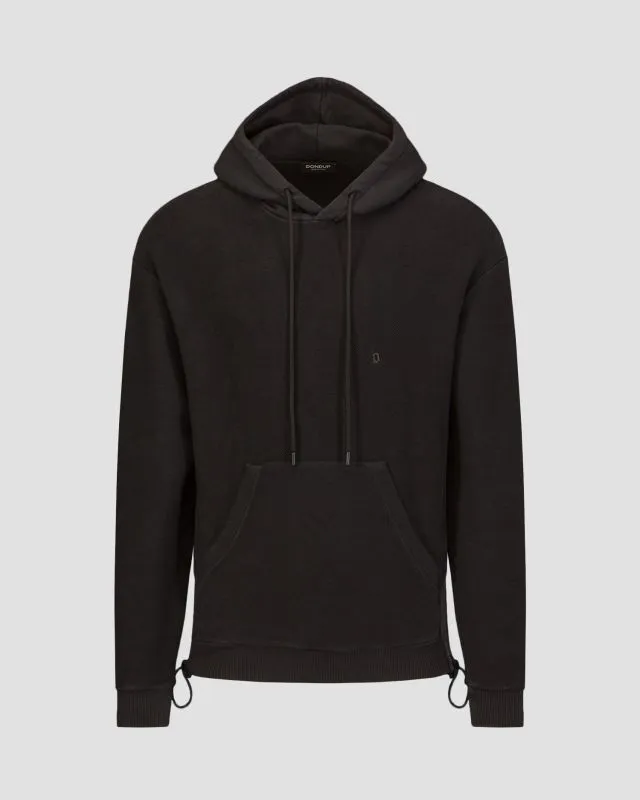 Felpa nera con cappuccio da uomo Dondup Fleece