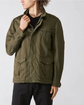 Field Jacket in Cotone e Lino Militare