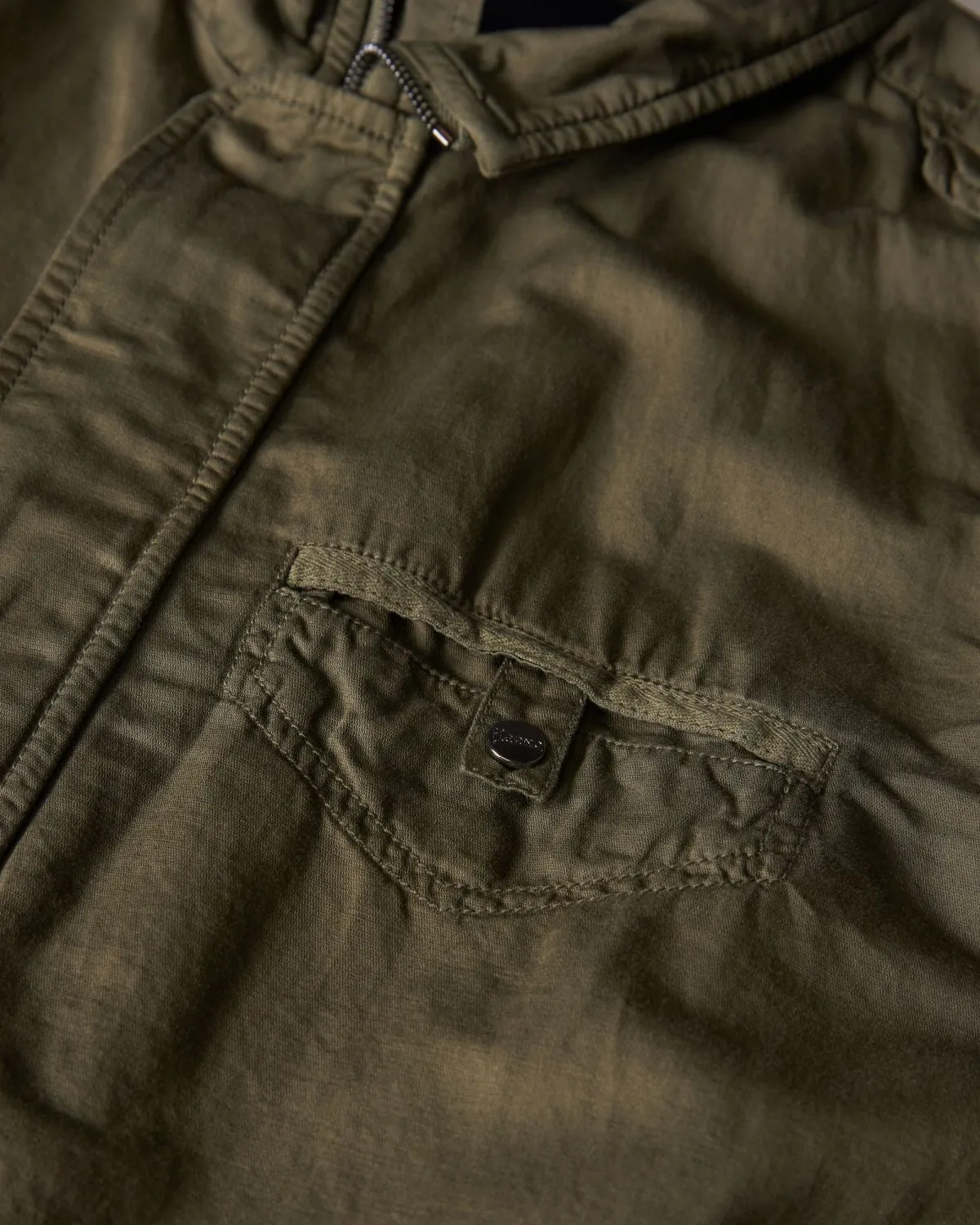 Field Jacket in Cotone e Lino Militare