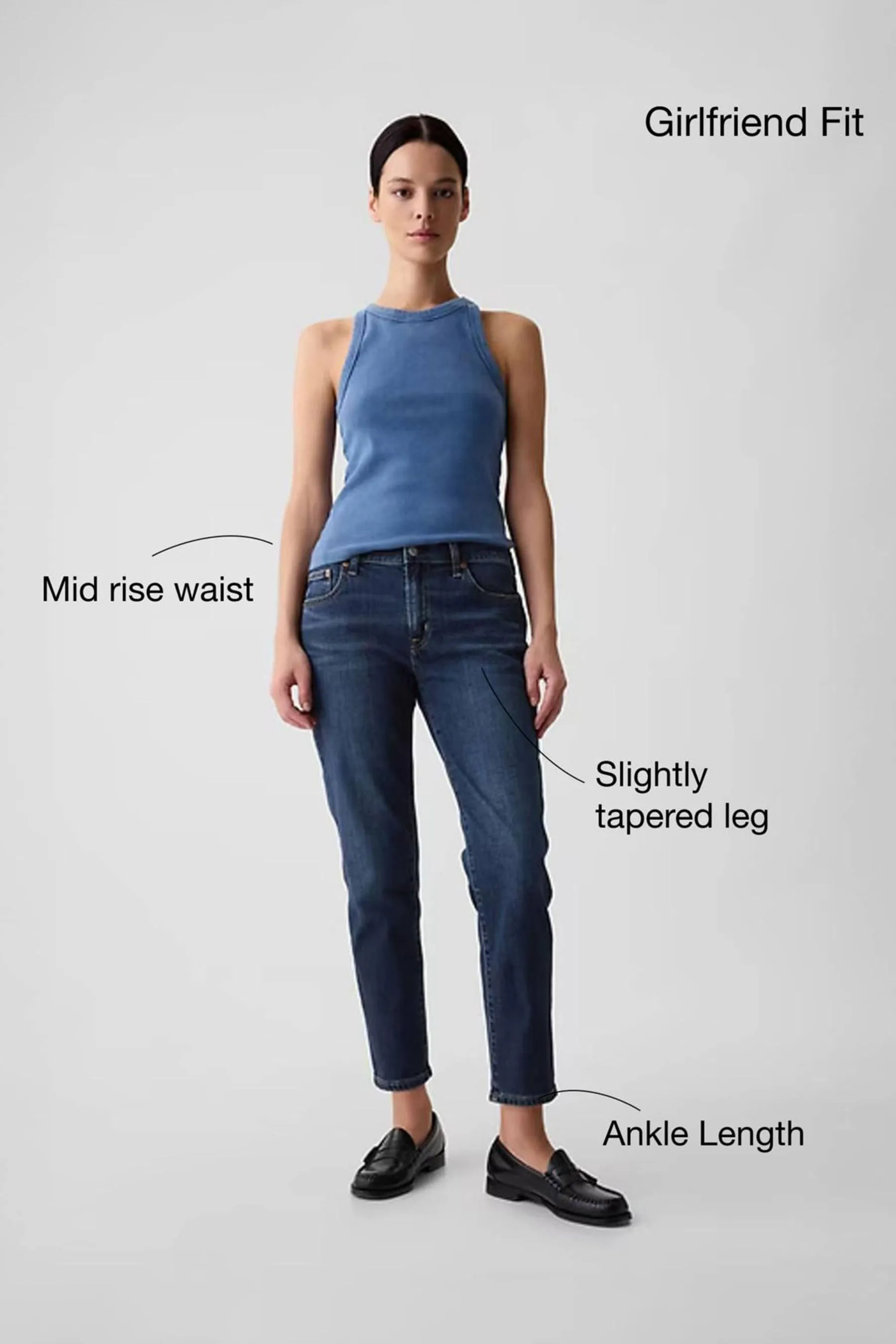 Gap - girlfriend Jeans a vita medio alta    