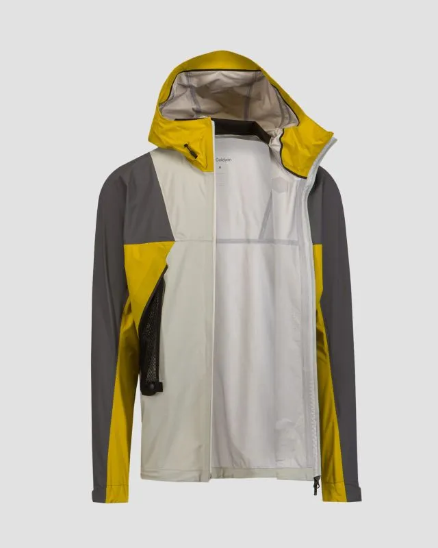 Giacca grigio-gialla da alpinismo da uomo Goldwin PERTEX SHIELD AIR Mountaineering Jacket