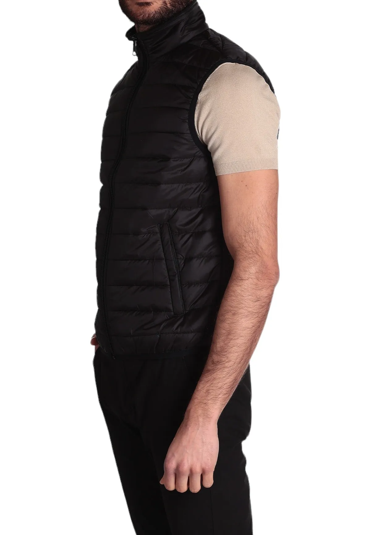 Gianni Lupo Uomo Smanicato Gilet GL298R-S24-BLACK Nero