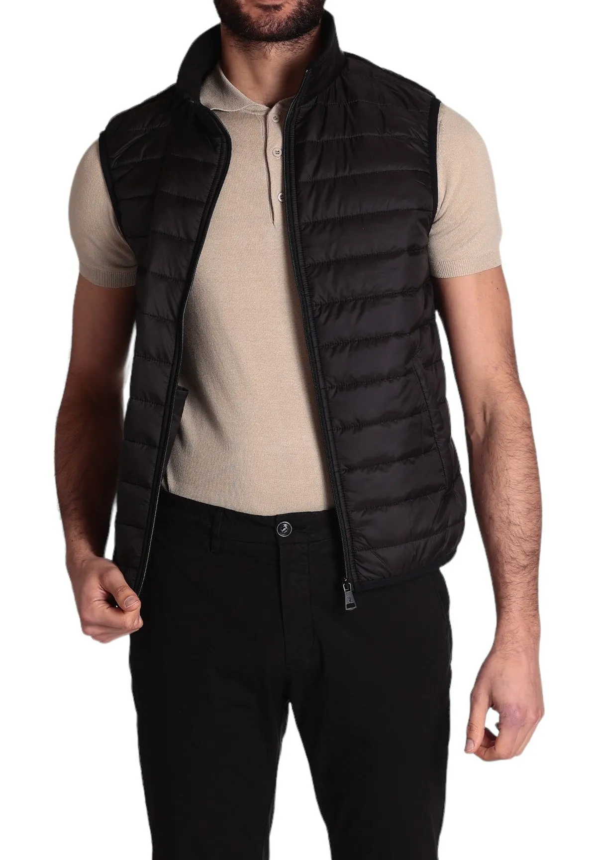 Gianni Lupo Uomo Smanicato Gilet GL298R-S24-BLACK Nero