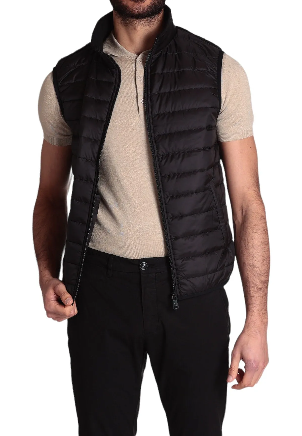 Gianni Lupo Uomo Smanicato Gilet GL298R-S24-BLACK Nero