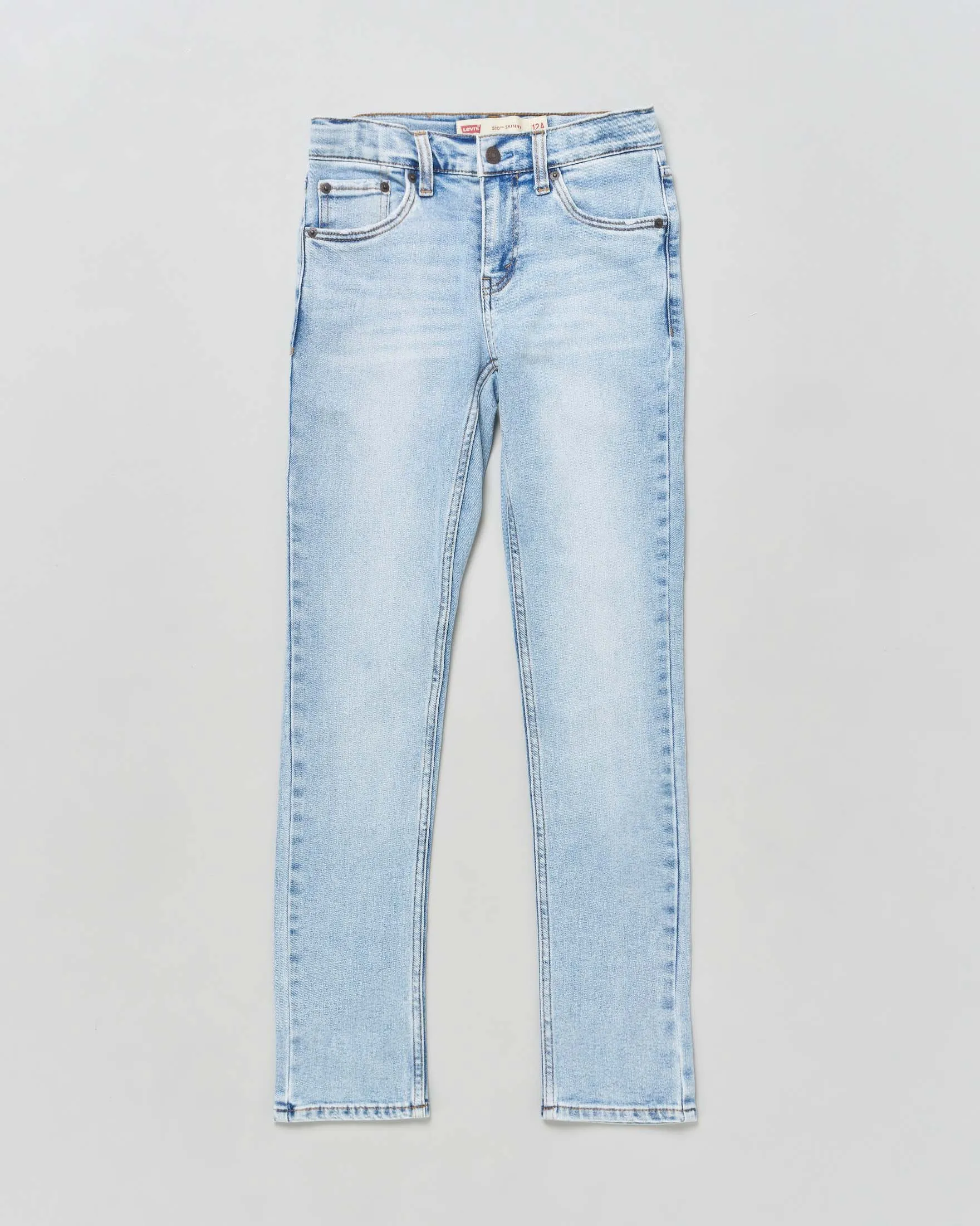 Jeans 510 skinny in cotone stretch a lavaggio chiaro bleach wash 10-16 anni