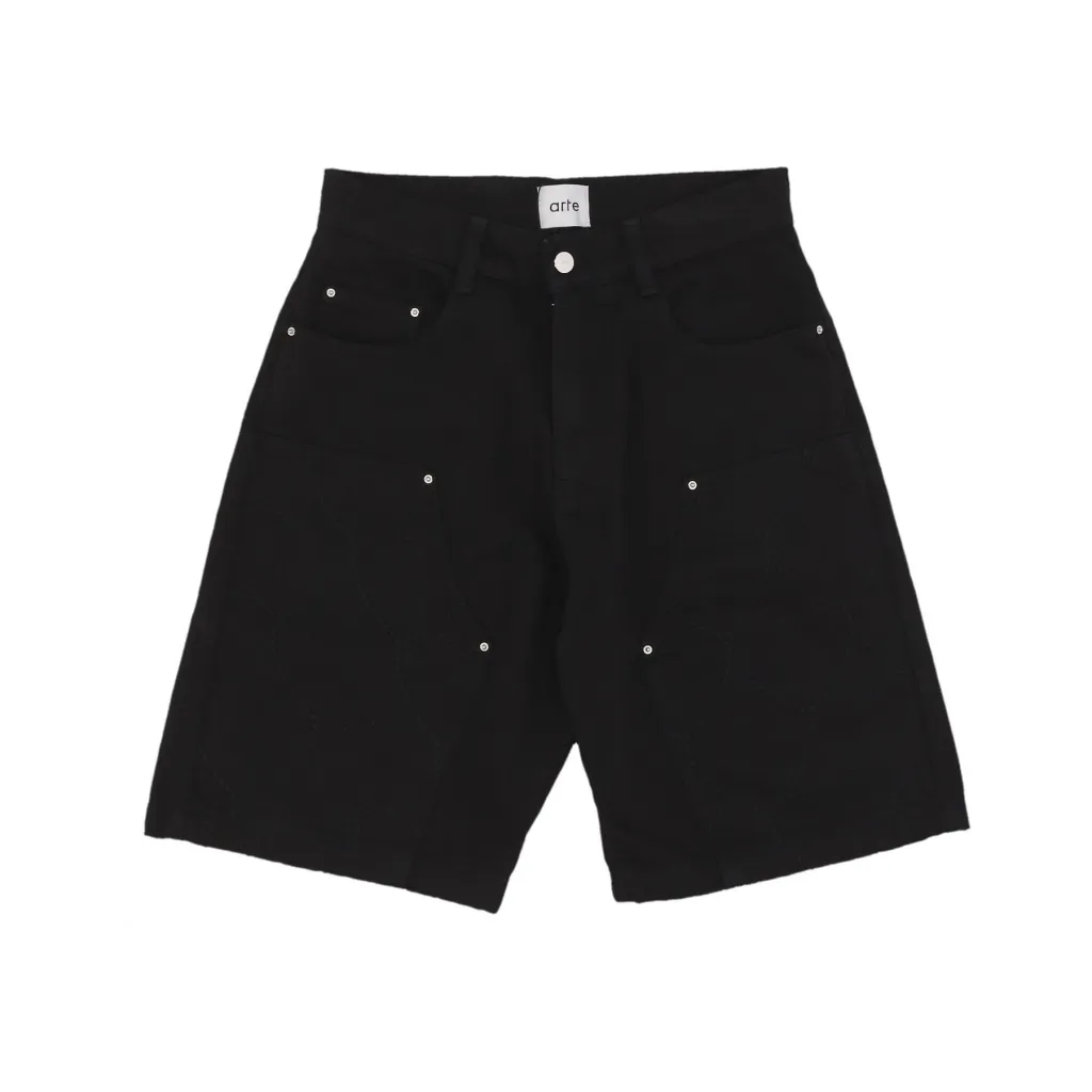 jeans corto uomo serena heart shorts BLACK