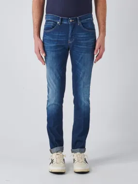 Jeans uomo Dondup George in cotone stretch skinny-fit con orlo risvoltato Denim Scuro