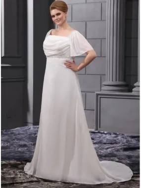 KATE - Empire waist Chapel train Square neck Wedding dress