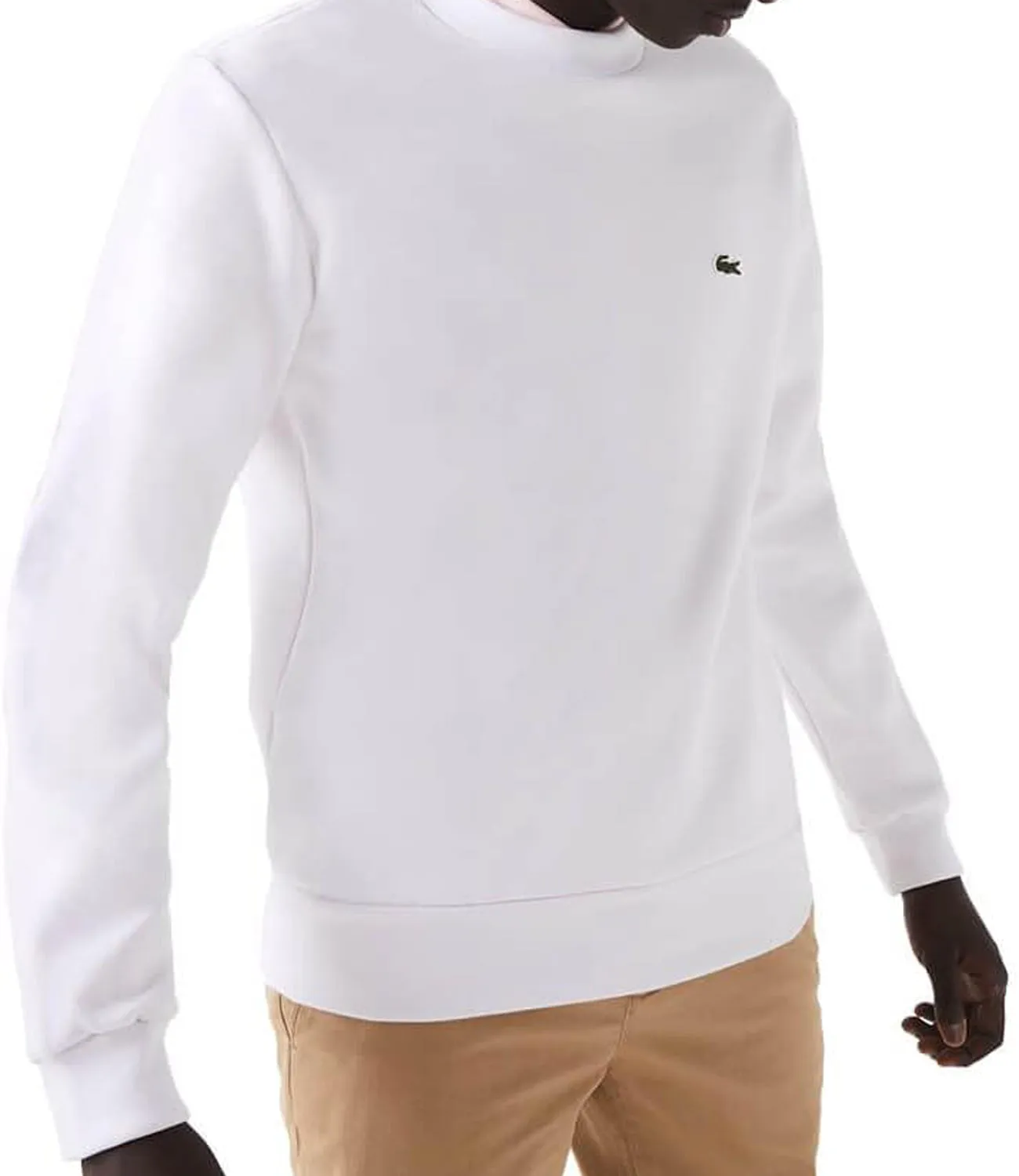 Lacoste Felpa Sweatshirt Uomo Mod. SH9608 001 Bianco