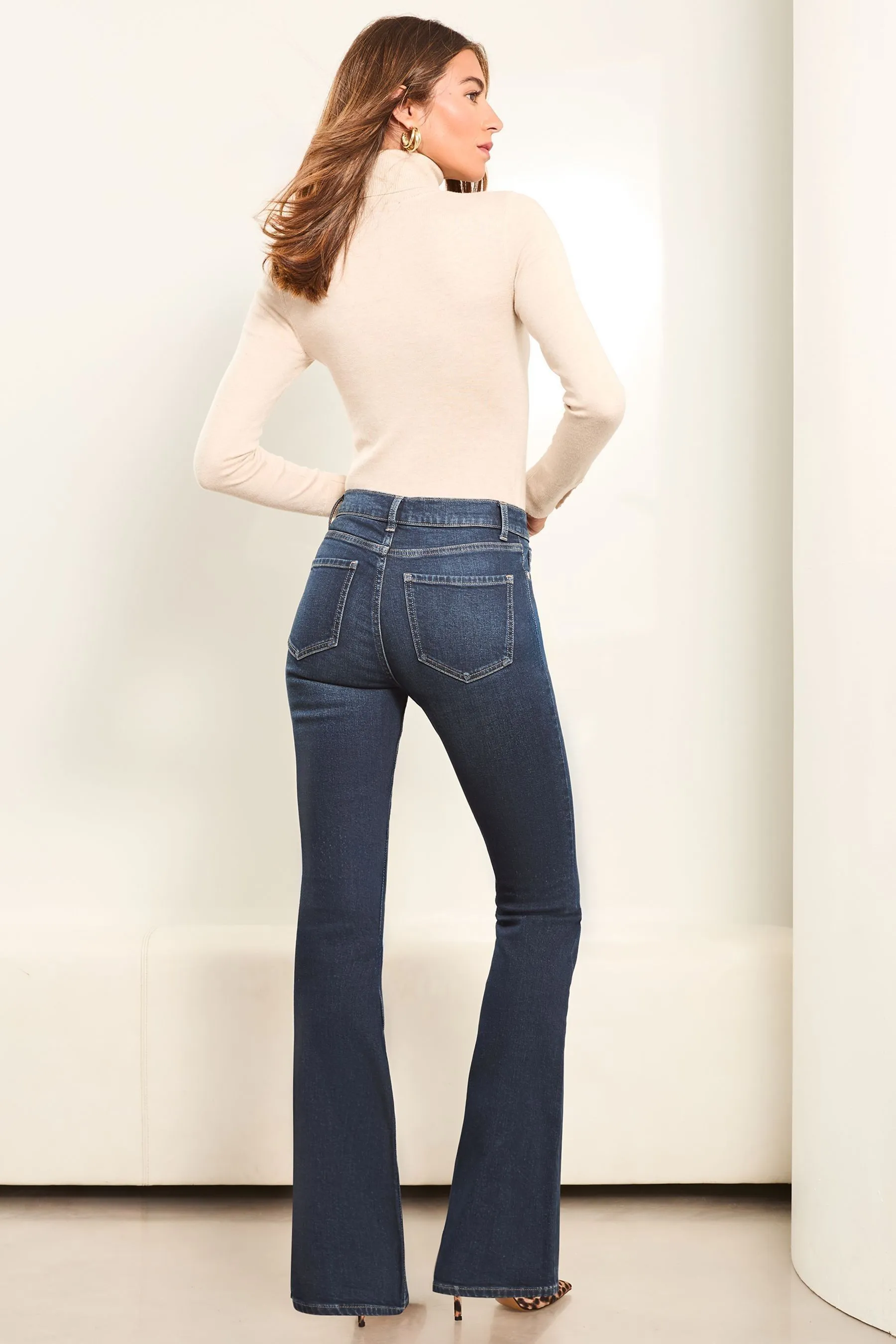 Lipsy - Jeans svasata a vita medio alta    