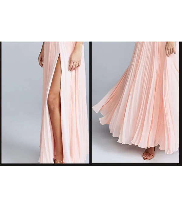 Maelya plissè long dress