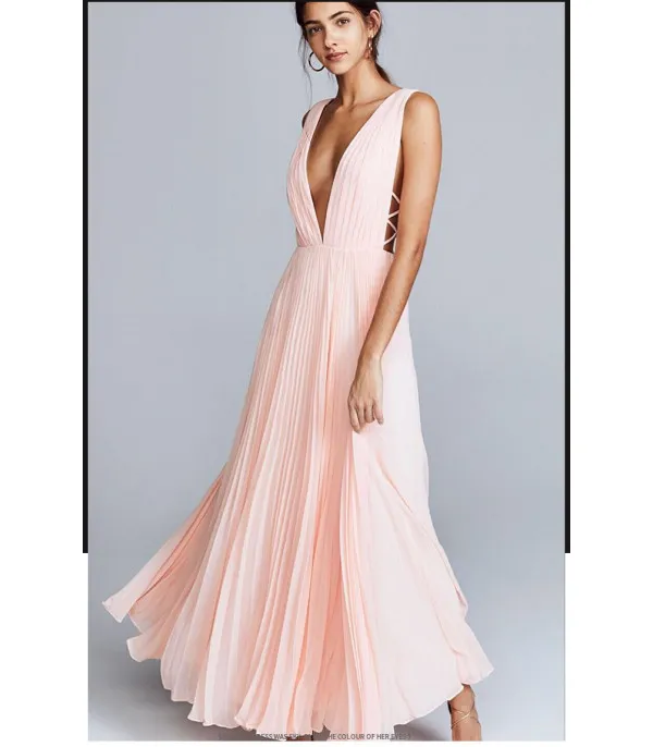 Maelya plissè long dress