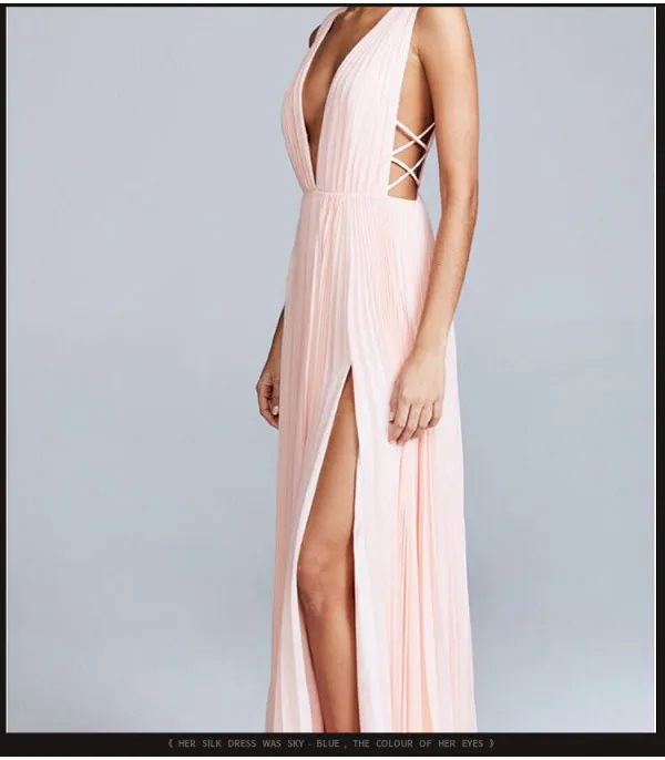 Maelya plissè long dress