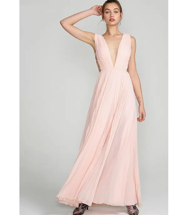 Maelya plissè long dress