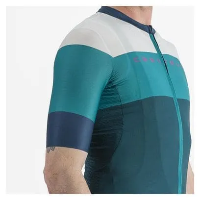 Maglia Castelli Sezione a manica corta Verde/Blu turchese