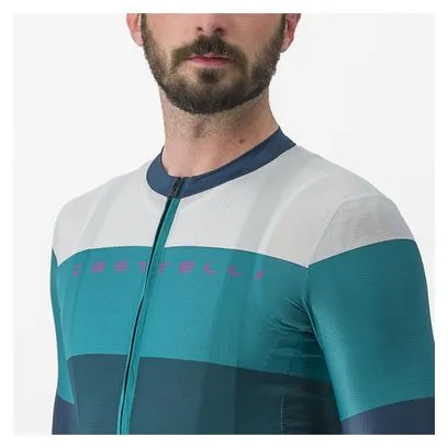 Maglia Castelli Sezione a manica corta Verde/Blu turchese