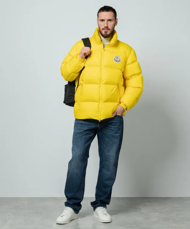 Moncler Piumino Citala giallo con logo 1A000155396L