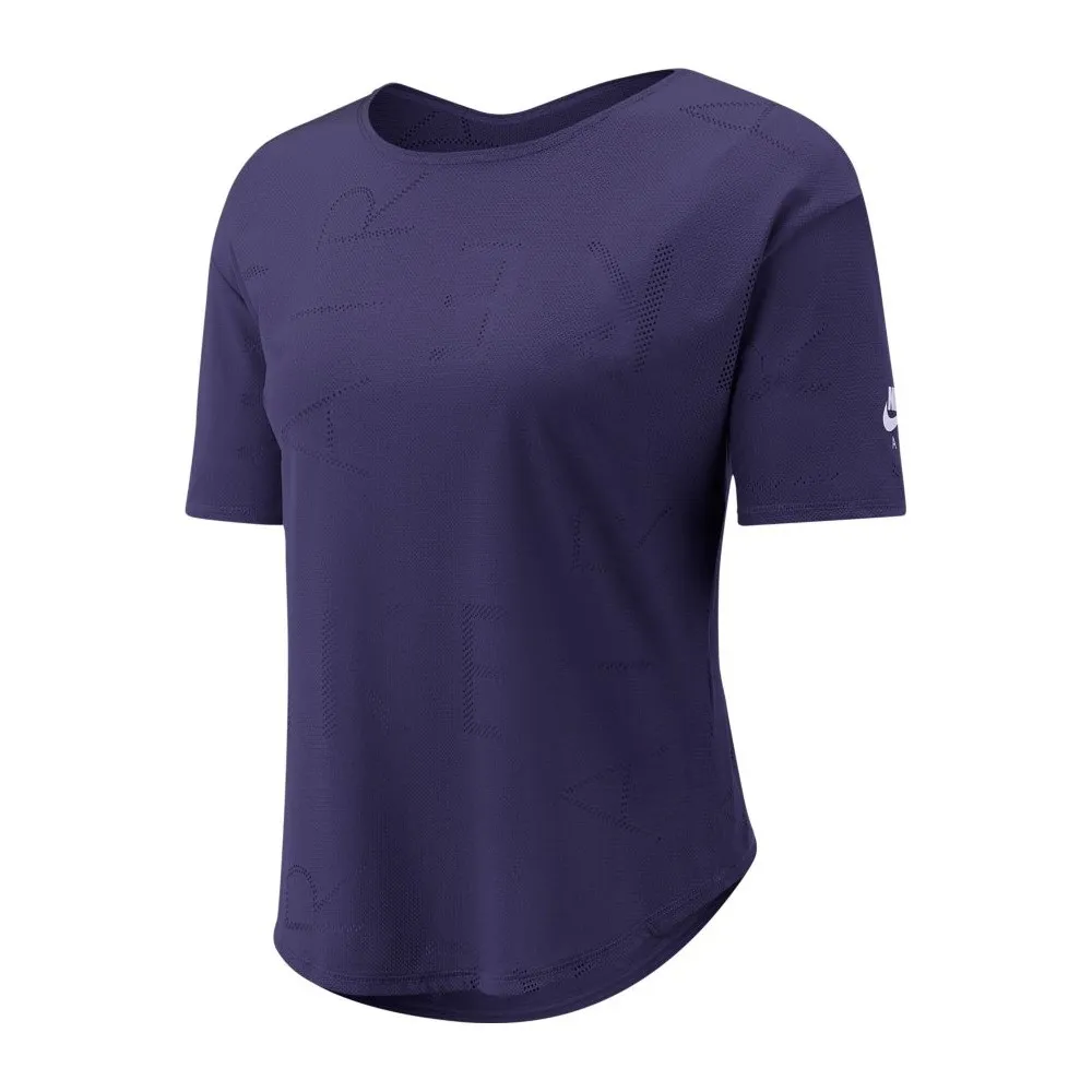 Nike Maglia Running Manica Corta Air Viola Bianco Uomo