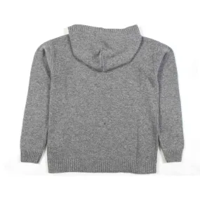 Pullover Grigio Con Cappuccio Bambina E Teen