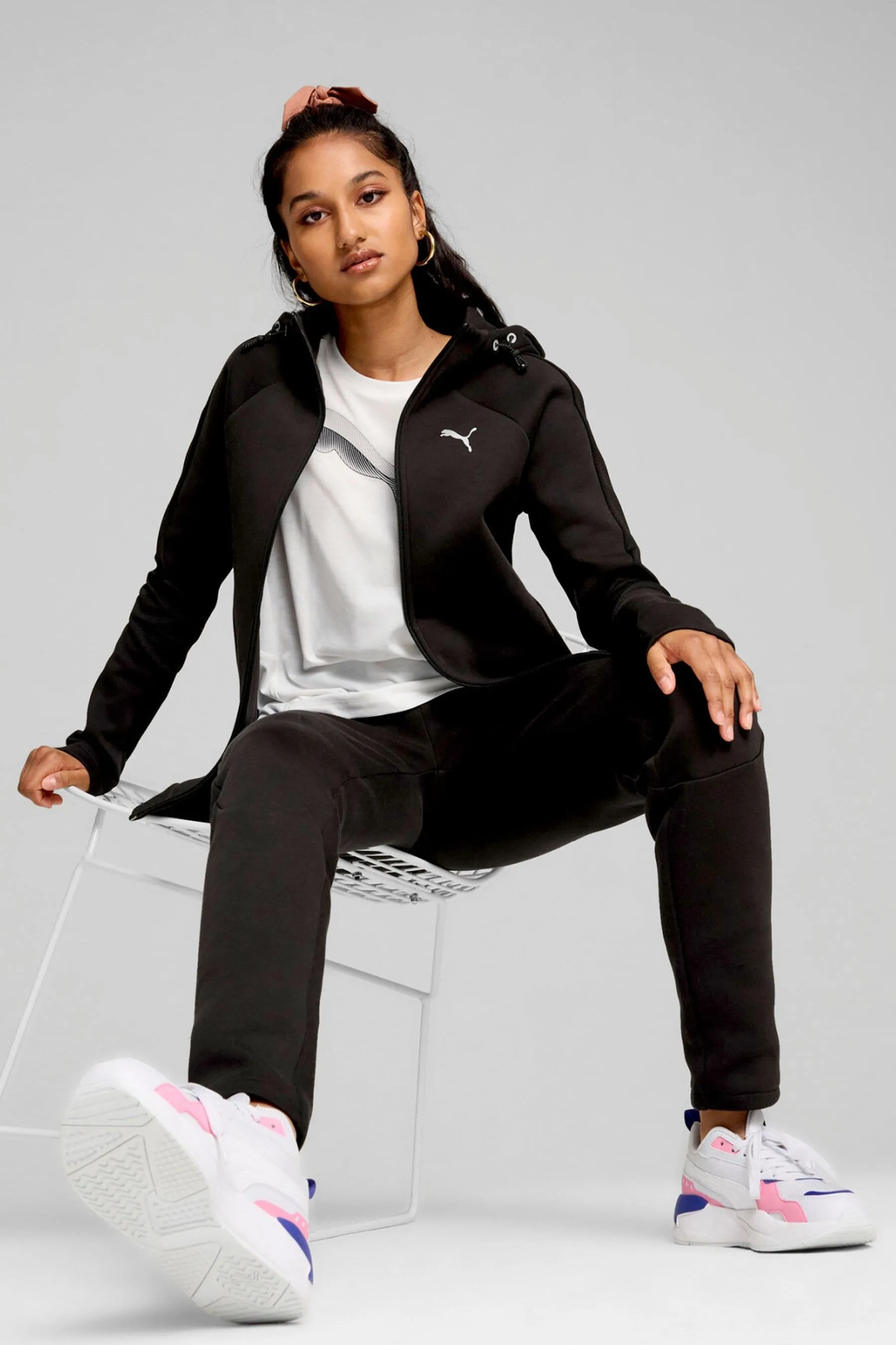 Puma Donna EVOSTRIPE Full Zip Felpa con cappuccio    