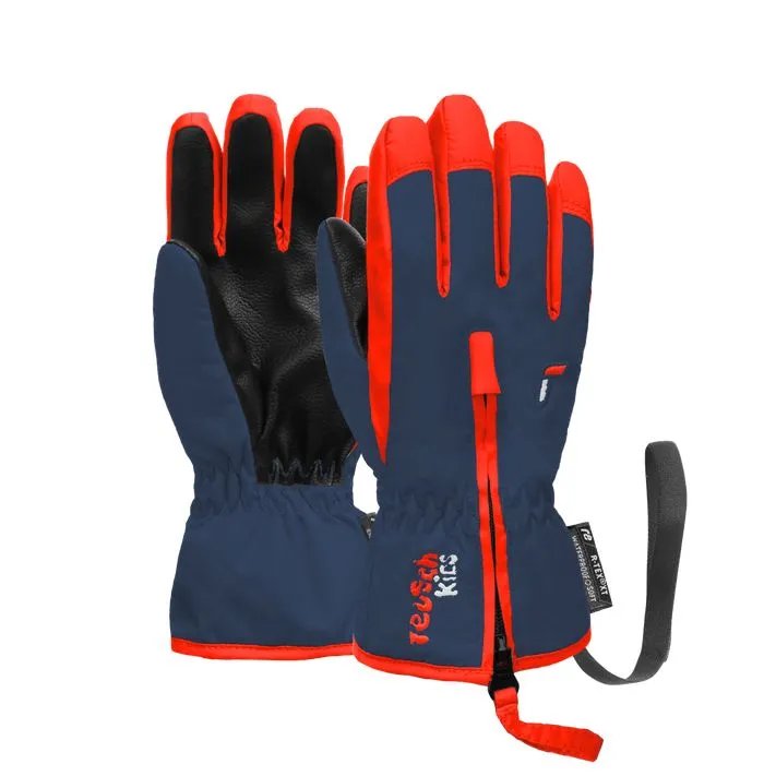 REUSCH BEN Dress Blue/Cherry tomato guanto sci baby con zip