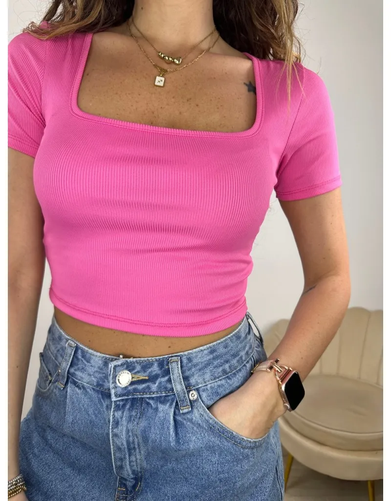 T-SHIRT CROP FELY ROSA