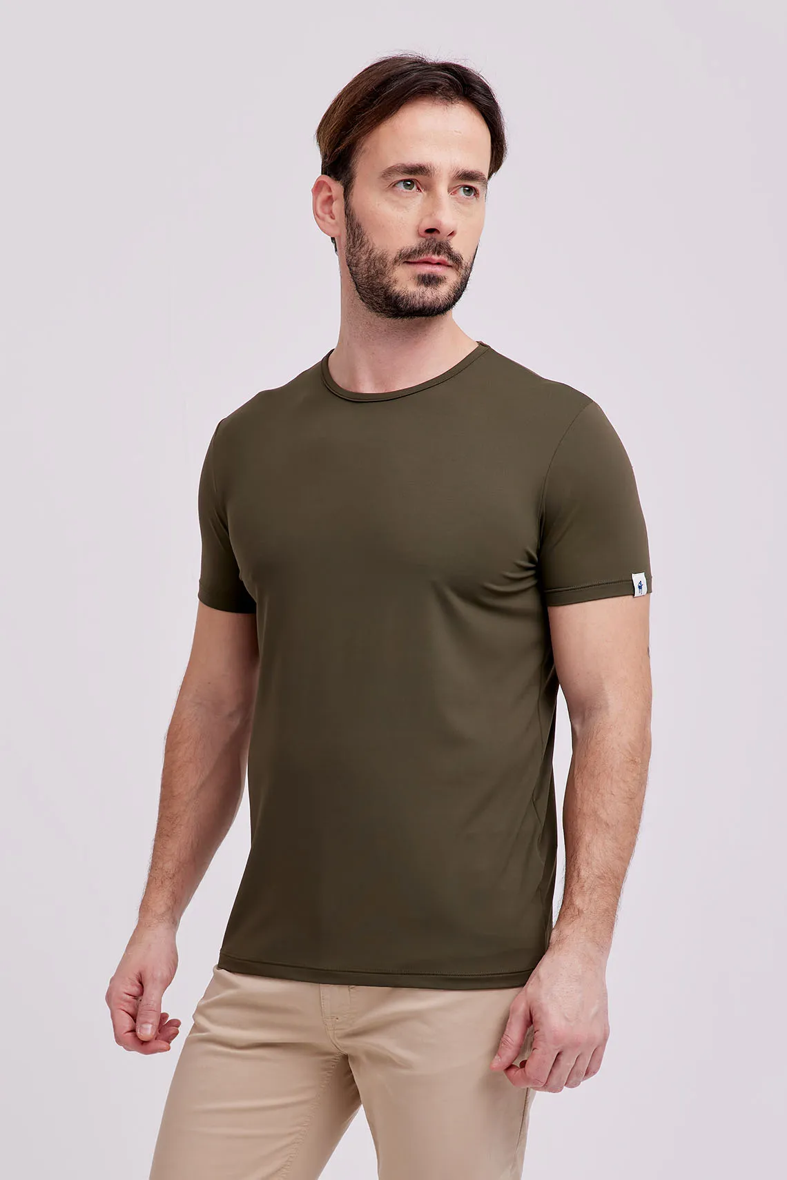 T-SHIRT IN TECHNO JERSEY VERDE