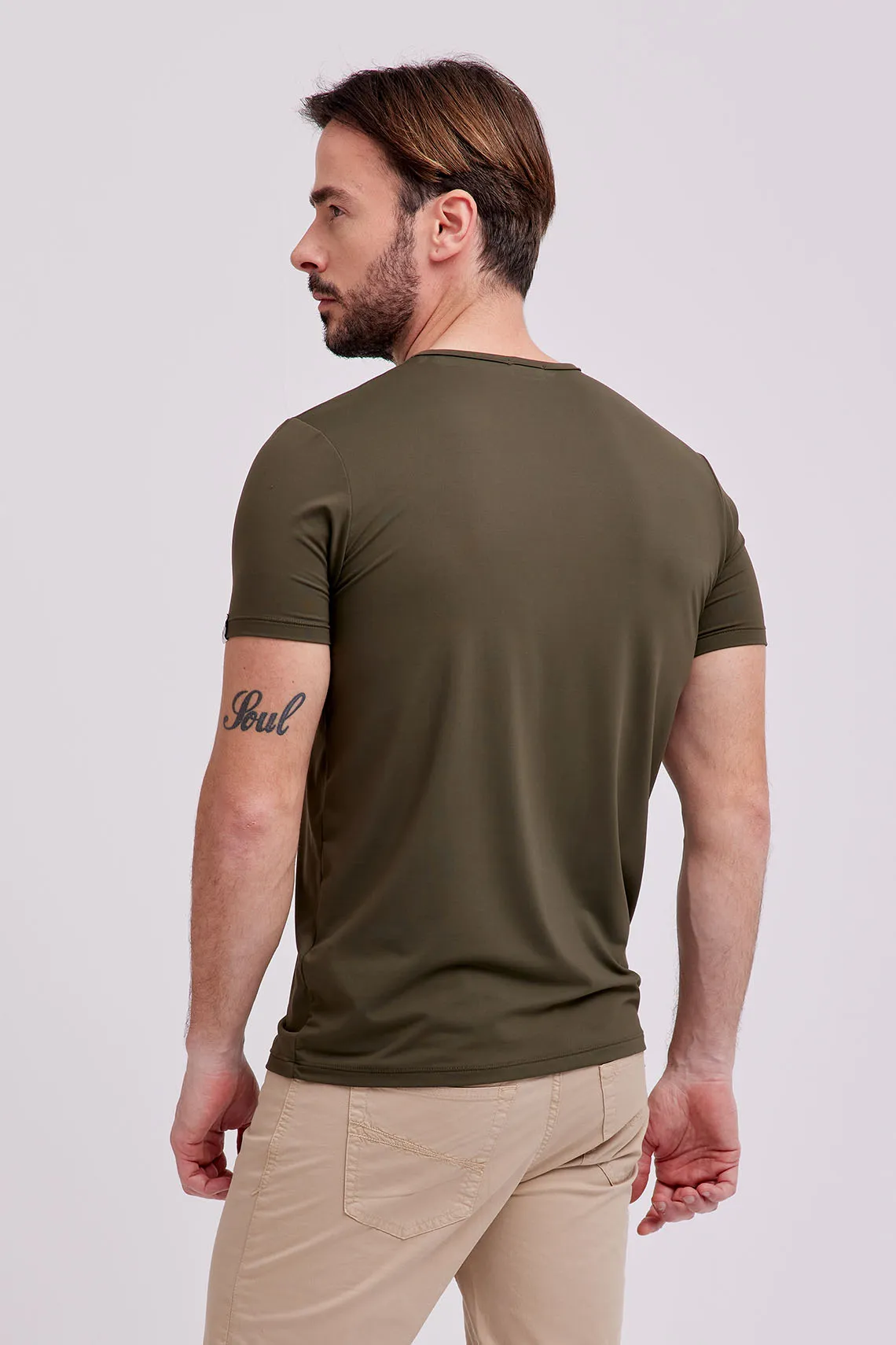 T-SHIRT IN TECHNO JERSEY VERDE