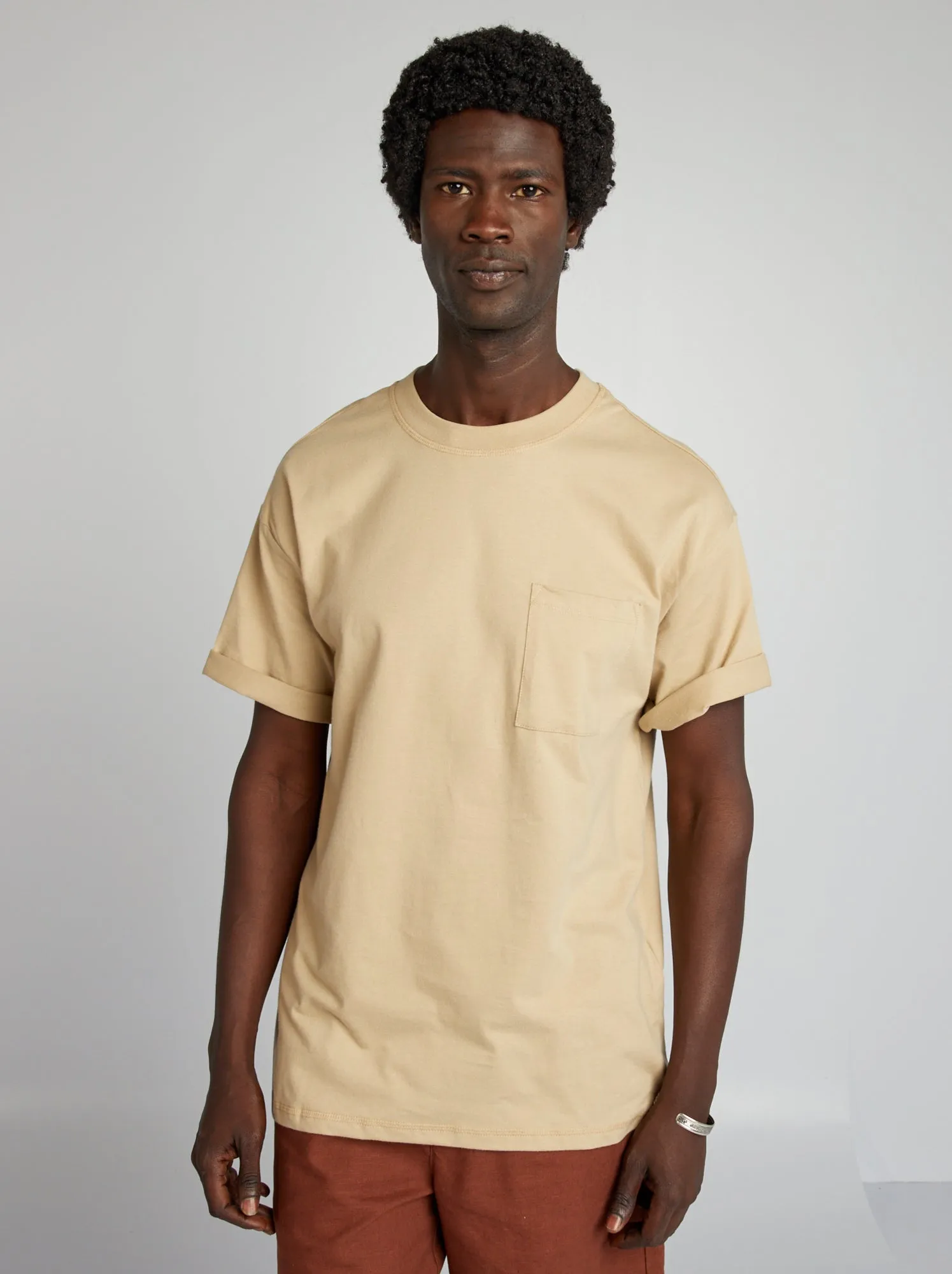 T-shirt tinta unita modello ampio - BEIGE