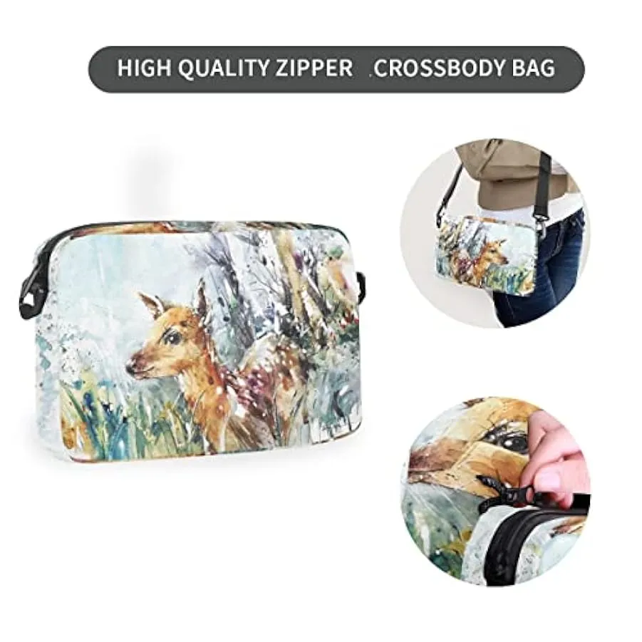 ZANHUGMI Deer Painting Art Pattern Daypack Zaino da trekking con borsa a croce staccabile 162106117